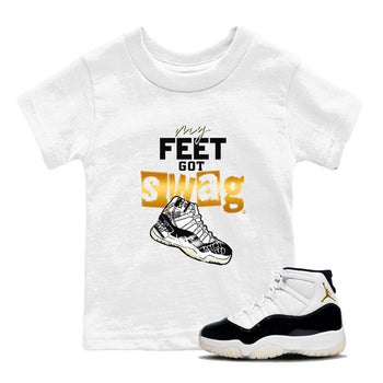 AJ11 Gratitude shirt to match jordans My Feet Got Swag sneaker tees Air Jordan 11 Gratitude SNRT sneaker release tees baby toddler White 1 cotton Sneaker T-Shirt