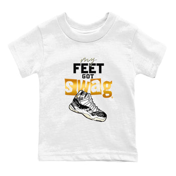 AJ11 Gratitude shirt to match jordans My Feet Got Swag sneaker tees Air Jordan 11 Gratitude SNRT sneaker release tees baby toddler White 2 cotton Sneaker T-Shirt