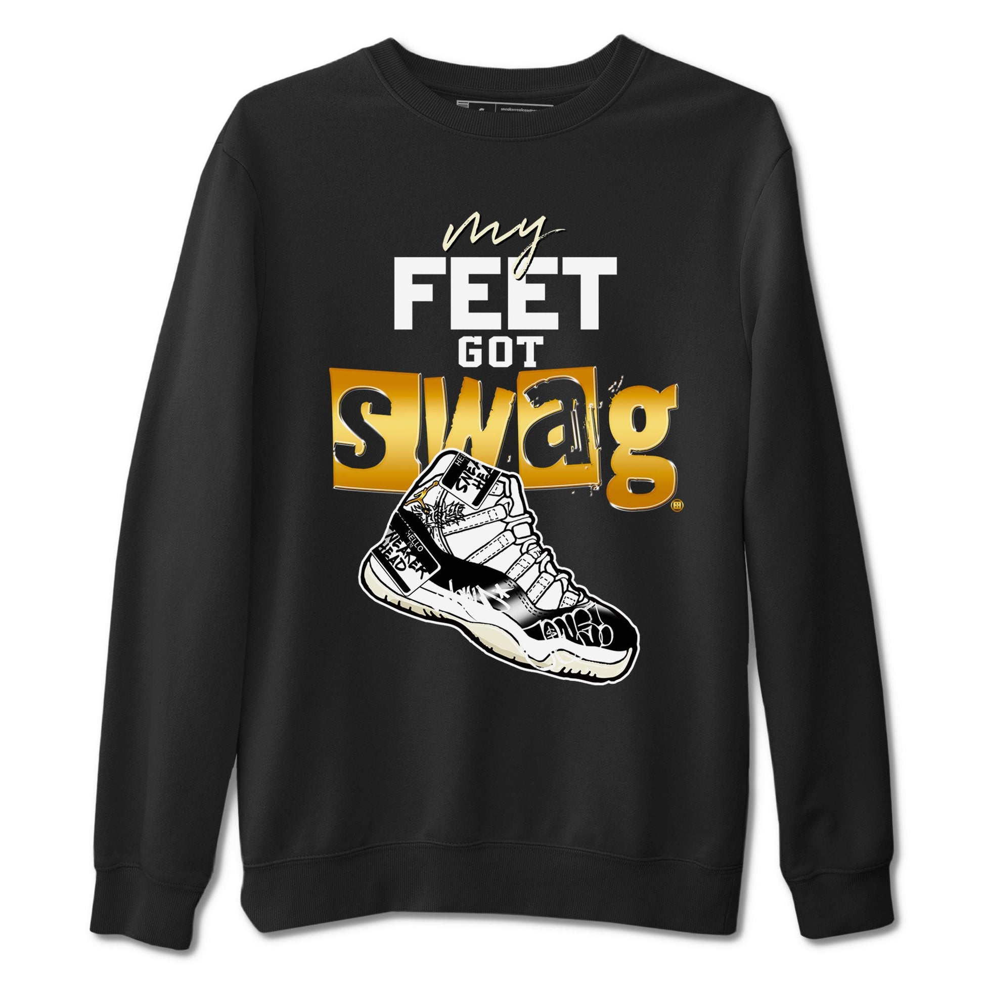 AJ11 Gratitude shirt to match jordans My Feet Got Swag sneaker tees Air Jordan 11 Gratitude SNRT Sneaker Release Tees unisex cotton Black 2 crew neck shirt