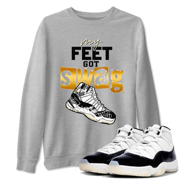 AJ11 Gratitude shirt to match jordans My Feet Got Swag sneaker tees Air Jordan 11 Gratitude SNRT Sneaker Release Tees unisex cotton Heather Grey 1 crew neck shirt