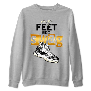 AJ11 Gratitude shirt to match jordans My Feet Got Swag sneaker tees Air Jordan 11 Gratitude SNRT Sneaker Release Tees unisex cotton Heather Grey 2 crew neck shirt