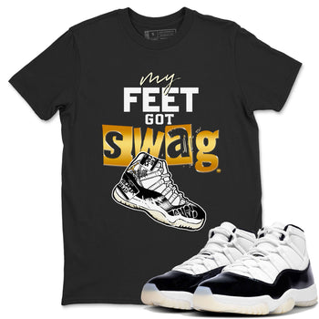 AJ11 Gratitude shirt to match jordans My Feet Got Swag sneaker tees Air Jordan 11 Gratitude SNRT Sneaker Release Tees unisex cotton Black 1 crew neck shirt