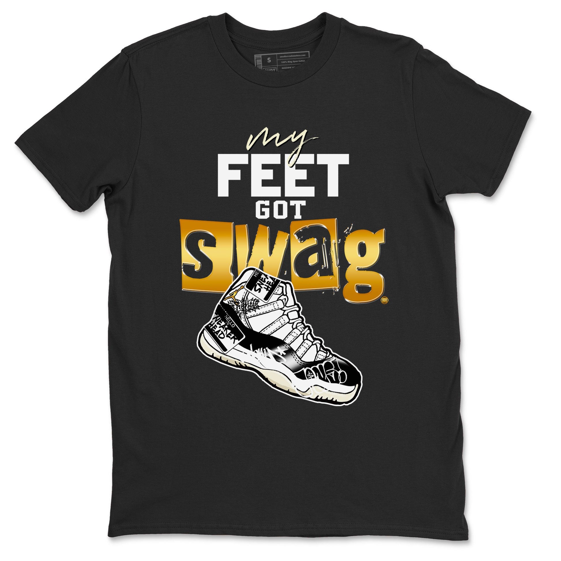 AJ11 Gratitude shirt to match jordans My Feet Got Swag sneaker tees Air Jordan 11 Gratitude SNRT Sneaker Release Tees unisex cotton Black 2 crew neck shirt
