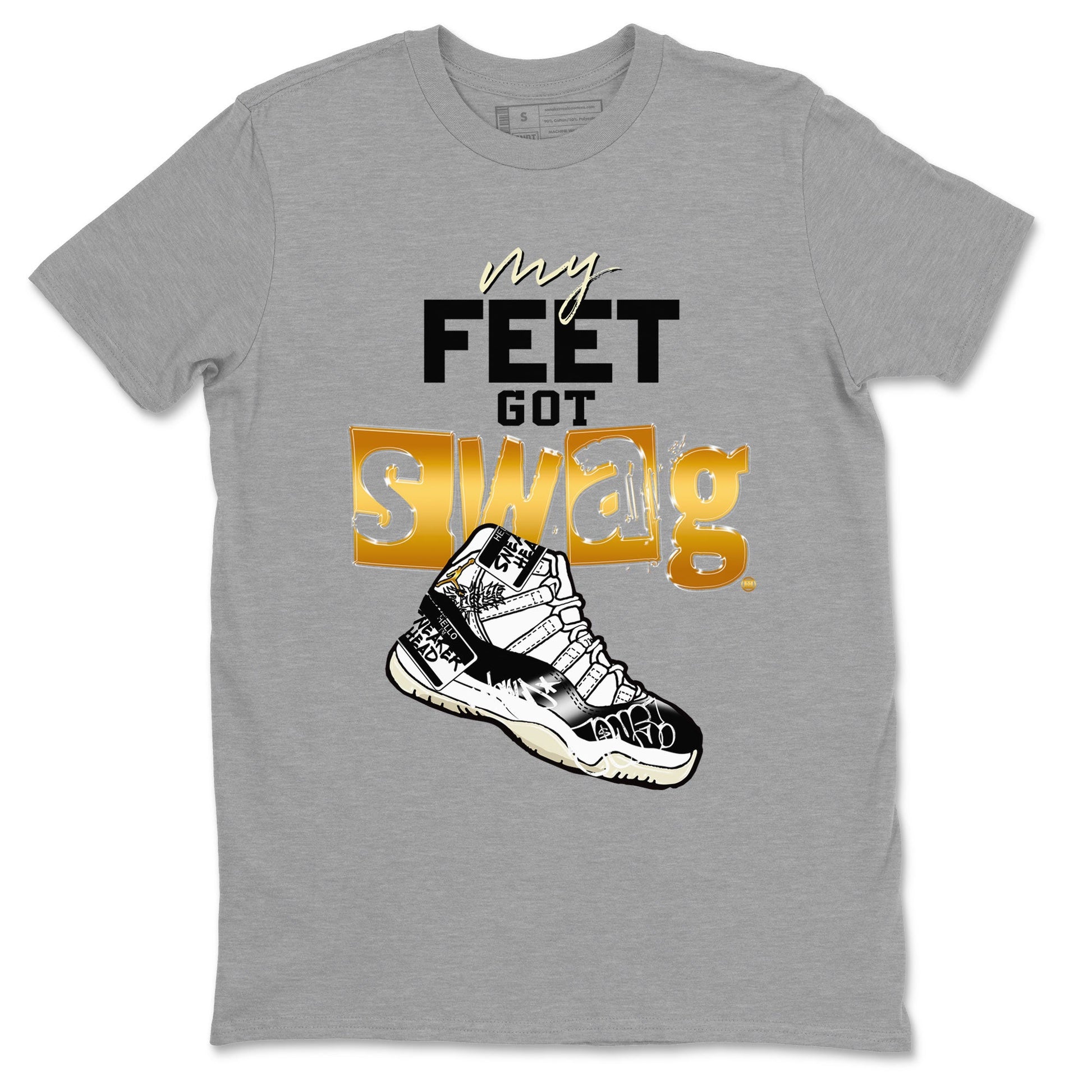 AJ11 Gratitude shirt to match jordans My Feet Got Swag sneaker tees Air Jordan 11 Gratitude SNRT Sneaker Release Tees unisex cotton Heather Grey 2 crew neck shirt