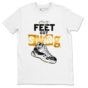 AJ11 Gratitude shirt to match jordans My Feet Got Swag sneaker tees Air Jordan 11 Gratitude SNRT Sneaker Release Tees unisex cotton White 2 crew neck shirt