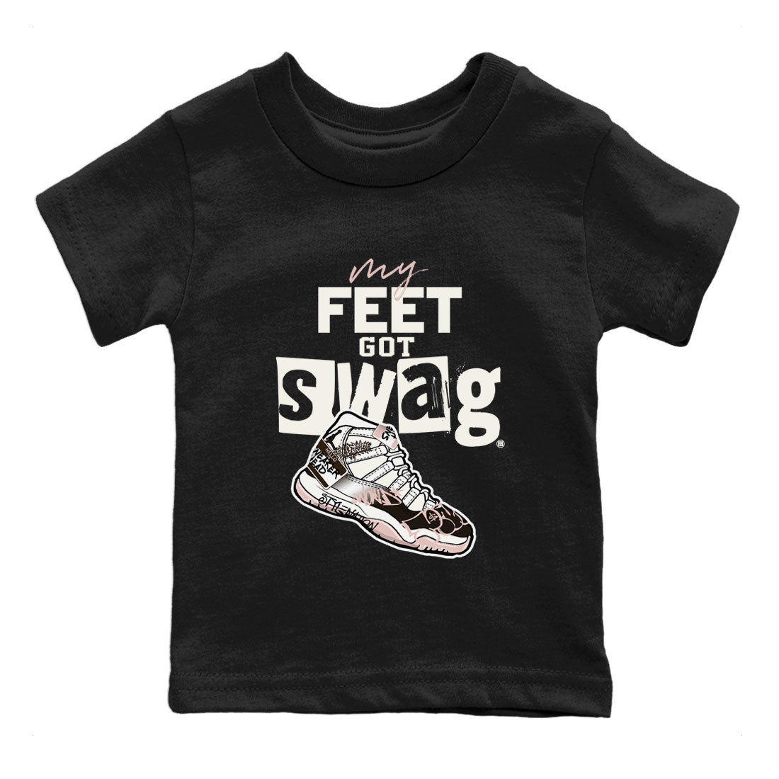 Air Jordan 11 Neapolitan shirt to match jordans My Feet Got Swag sneaker tees Air Jordan 11 Neapolitan SNRT Sneaker Release Tees Baby Toddler Black 2 T-Shirt