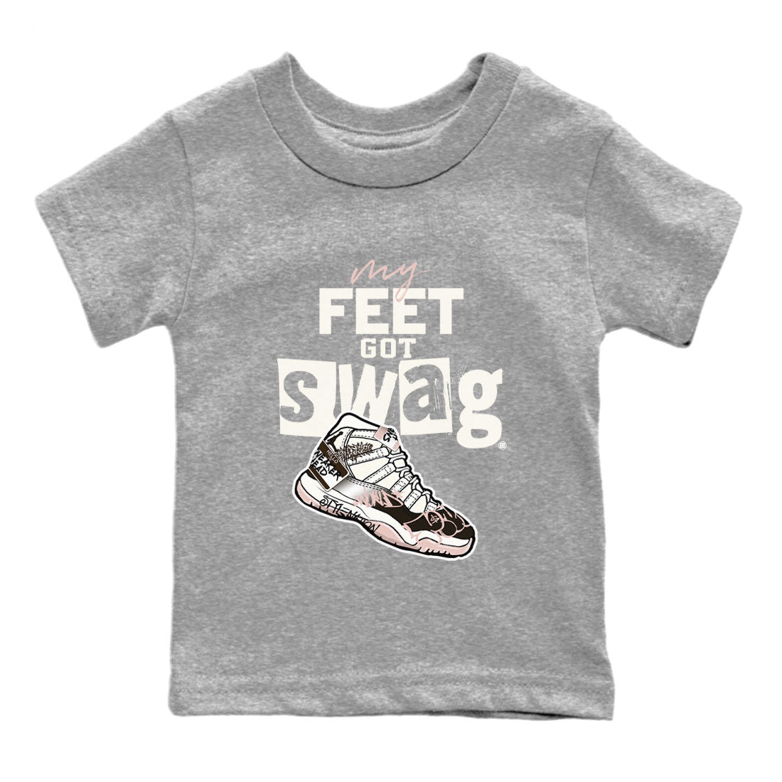 Air Jordan 11 Neapolitan shirt to match jordans My Feet Got Swag sneaker tees Air Jordan 11 Neapolitan SNRT Sneaker Release Tees Baby Toddler Heather Grey 2 T-Shirt