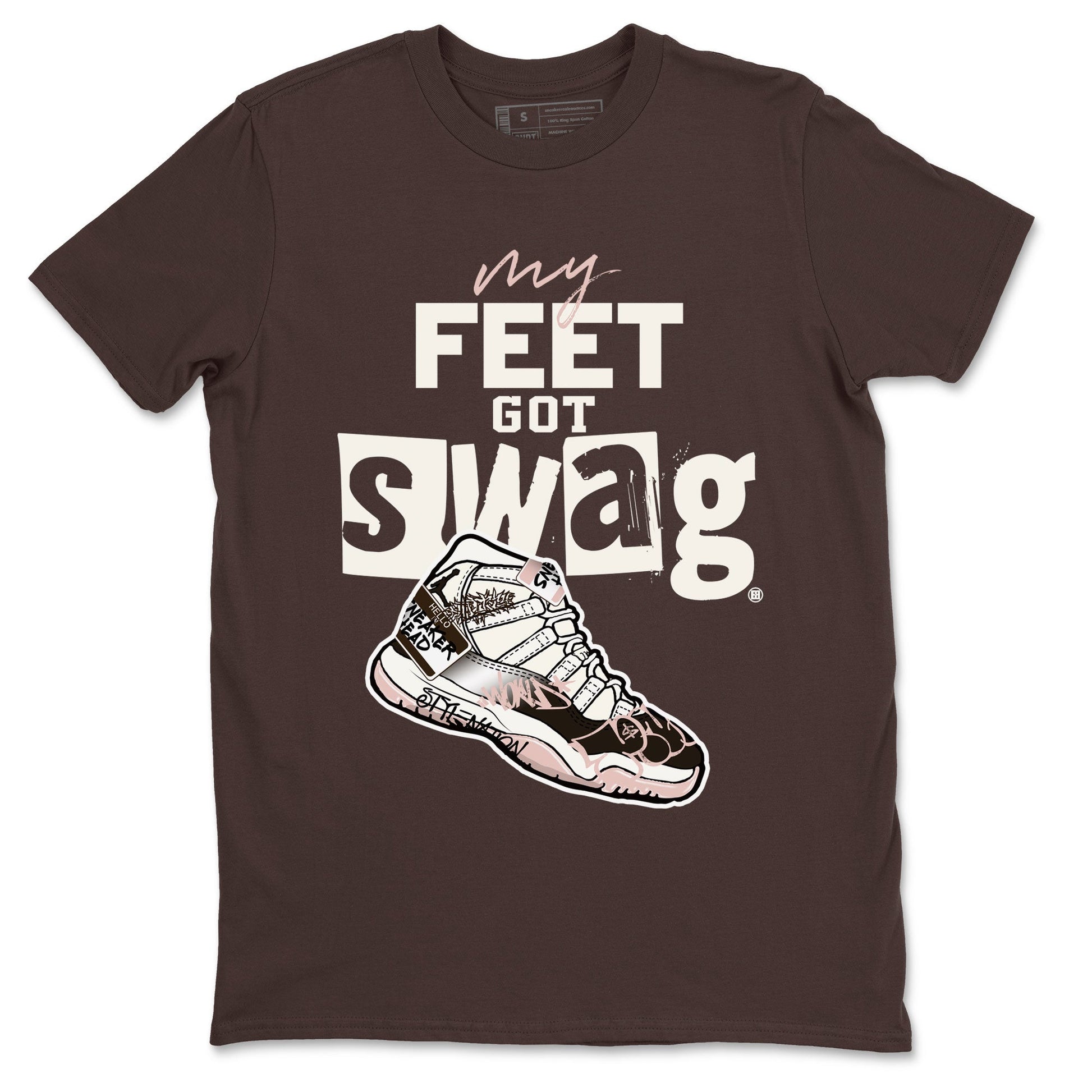 Air Jordan 11 Neapolitan shirt to match jordans My Feet Got Swag sneaker tees Air Jordan 11 Neapolitan SNRT Sneaker Release Tees Unisex Dark Chocolate 2 T-Shirt