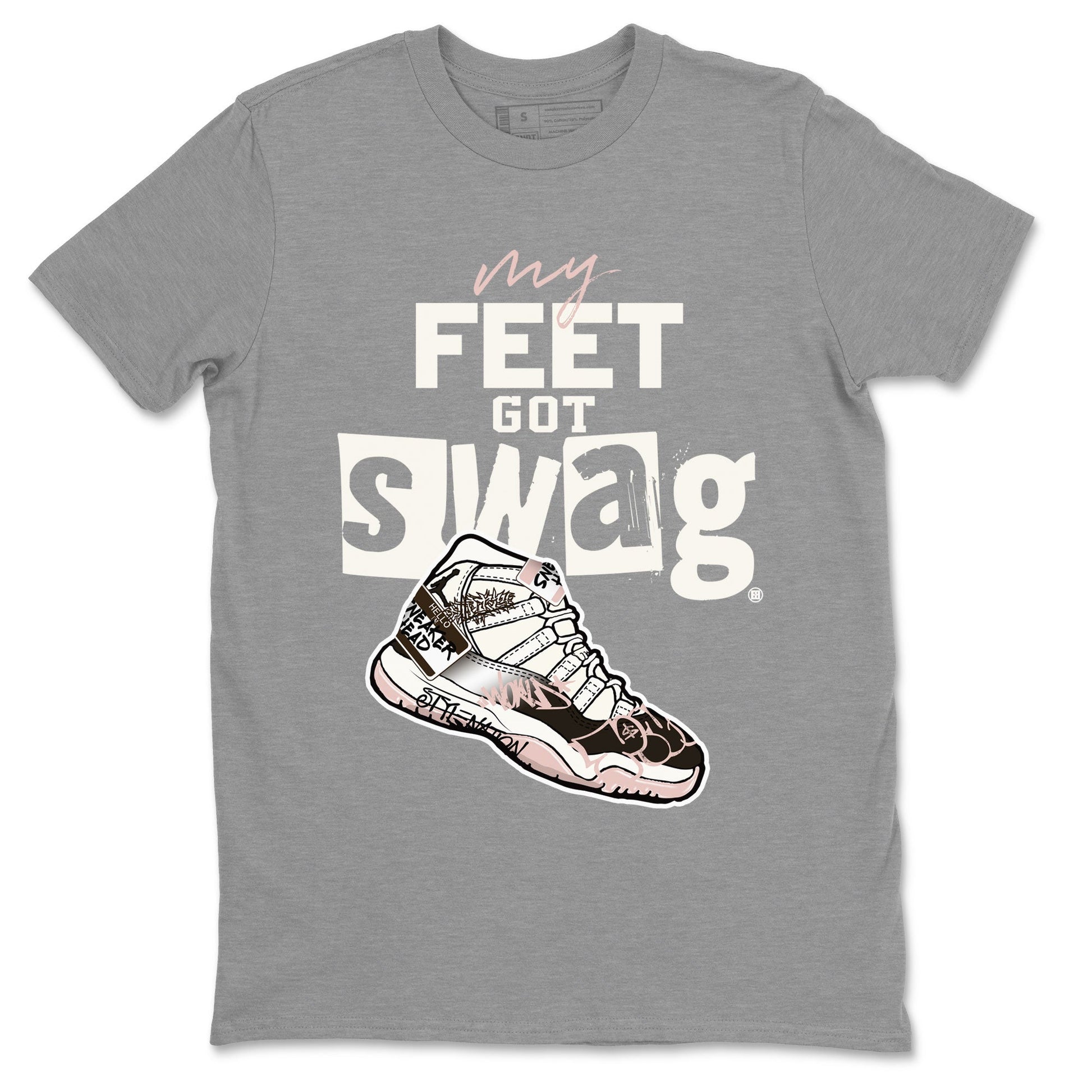Air Jordan 11 Neapolitan shirt to match jordans My Feet Got Swag sneaker tees Air Jordan 11 Neapolitan SNRT Sneaker Release Tees Unisex Heather Grey 2 T-Shirt