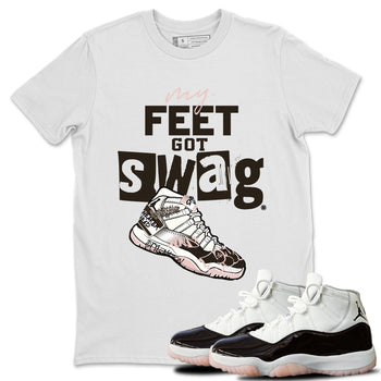 Air Jordan 11 Neapolitan shirt to match jordans My Feet Got Swag sneaker tees Air Jordan 11 Neapolitan SNRT Sneaker Release Tees Unisex White 1 T-Shirt