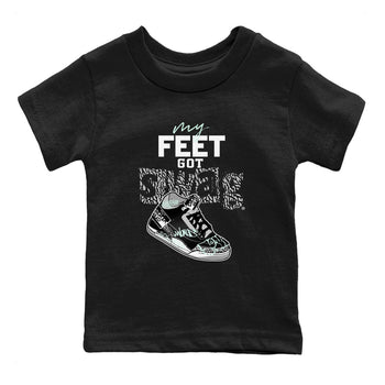 3s Green Glow shirt to match jordans My Feet Got Swag sneaker tees Air Jordan 3 Green Glow SNRT sneaker release tees baby toddler Black 2 cotton Shirt