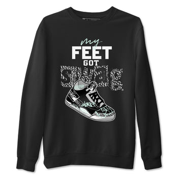 3s Green Glow shirt to match jordans My Feet Got Swag sneaker tees Air Jordan 3 Green Glow SNRT Sneaker Release Tees unisex cotton Black 2 crew neck shirt