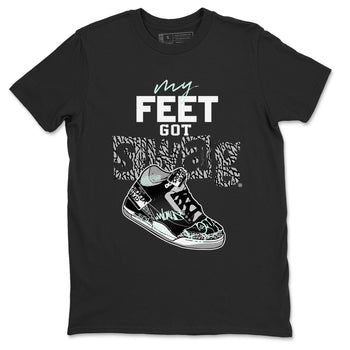 3s Green Glow shirt to match jordans My Feet Got Swag sneaker tees Air Jordan 3 Green Glow SNRT Sneaker Release Tees unisex cotton Black 2 crew neck shirt