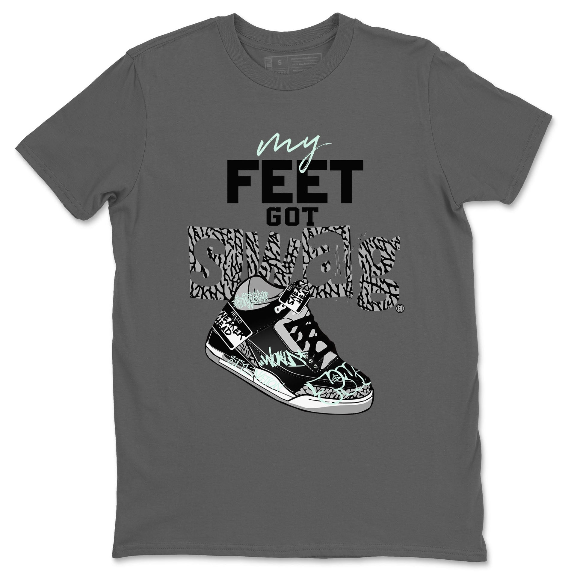 3s Green Glow shirt to match jordans My Feet Got Swag sneaker tees Air Jordan 3 Green Glow SNRT Sneaker Release Tees unisex cotton Cool Grey 2 crew neck shirt