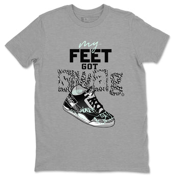 3s Green Glow shirt to match jordans My Feet Got Swag sneaker tees Air Jordan 3 Green Glow SNRT Sneaker Release Tees unisex cotton Heather Grey 2 crew neck shirt
