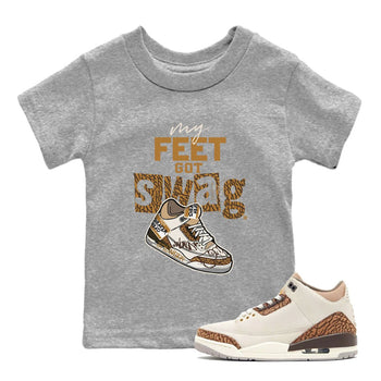 Air Jordan 3 Palomino shirt to match jordans My Feet Got Swag sneaker tees AJ3 Palomino SNRT Sneaker Release Tees Baby Toddler Heather Grey 1 T-Shirt
