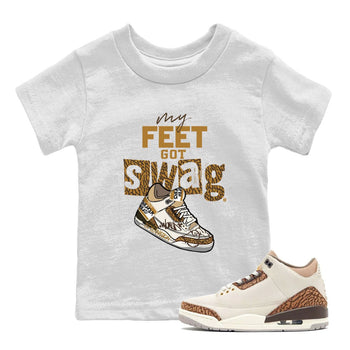 Air Jordan 3 Palomino shirt to match jordans My Feet Got Swag sneaker tees AJ3 Palomino SNRT Sneaker Release Tees Baby Toddler White 1 T-Shirt