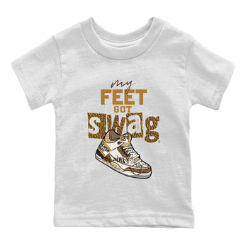 Air Jordan 3 Palomino shirt to match jordans My Feet Got Swag sneaker tees AJ3 Palomino SNRT Sneaker Release Tees Baby Toddler White 2 T-Shirt