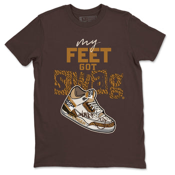 Air Jordan 3 Palomino shirt to match jordans My Feet Got Swag sneaker tees AJ3 Palomino SNRT Sneaker Release Tees Unisex Dark Chocolate 2 T-Shirt