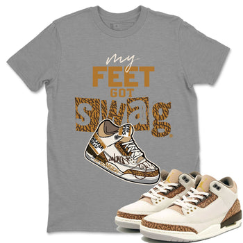 Air Jordan 3 Palomino shirt to match jordans My Feet Got Swag sneaker tees AJ3 Palomino SNRT Sneaker Release Tees Unisex Heather Grey 2 T-Shirt