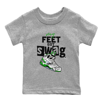 AJ5 Retro Lucky Green shirt to match jordans My Feet Got Swag sneaker tees Air Jordan 5 Retro Lucky Green SNRT Sneaker Tees Casual Crew Neck T-Shirt Baby Toddler Heather Grey 2 T-Shirt