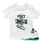 AJ5 Retro Lucky Green shirt to match jordans My Feet Got Swag sneaker tees Air Jordan 5 Retro Lucky Green SNRT Sneaker Tees Casual Crew Neck T-Shirt Baby Toddler White 1 T-Shirt