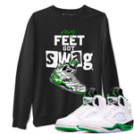 AJ5 Retro Lucky Green shirt to match jordans My Feet Got Swag sneaker tees Air Jordan 5 Retro Lucky Green SNRT Sneaker Tees Casual Crew Neck T-Shirt Unisex Black 1 T-Shirt