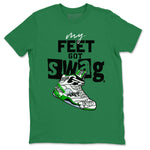 AJ5 Retro Lucky Green shirt to match jordans My Feet Got Swag sneaker tees Air Jordan 5 Retro Lucky Green SNRT Sneaker Tees Casual Crew Neck T-Shirt Unisex Kelly Green 2 T-Shirt