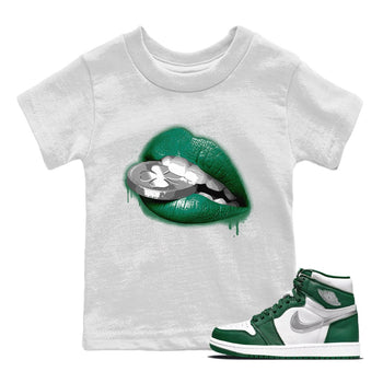 Jordan 1 Gorge Green Sneaker Match Tees Lips Coin Sneaker Tees Jordan 1 Gorge Green Sneaker Release Tees Kids Shirts
