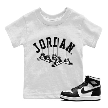 Jordan 1 Black White Sneaker Match Tees Hanging Sneakers Sneaker Tees Jordan 1 Black White Sneaker Release Tees Kids Shirts