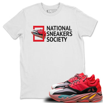 Yeezy 700 Hi-Res Red Sneaker Match Tees National Sneakers Sneaker Tees Yeezy 700 Hi-Res Red Sneaker Release Tees Unisex Shirts
