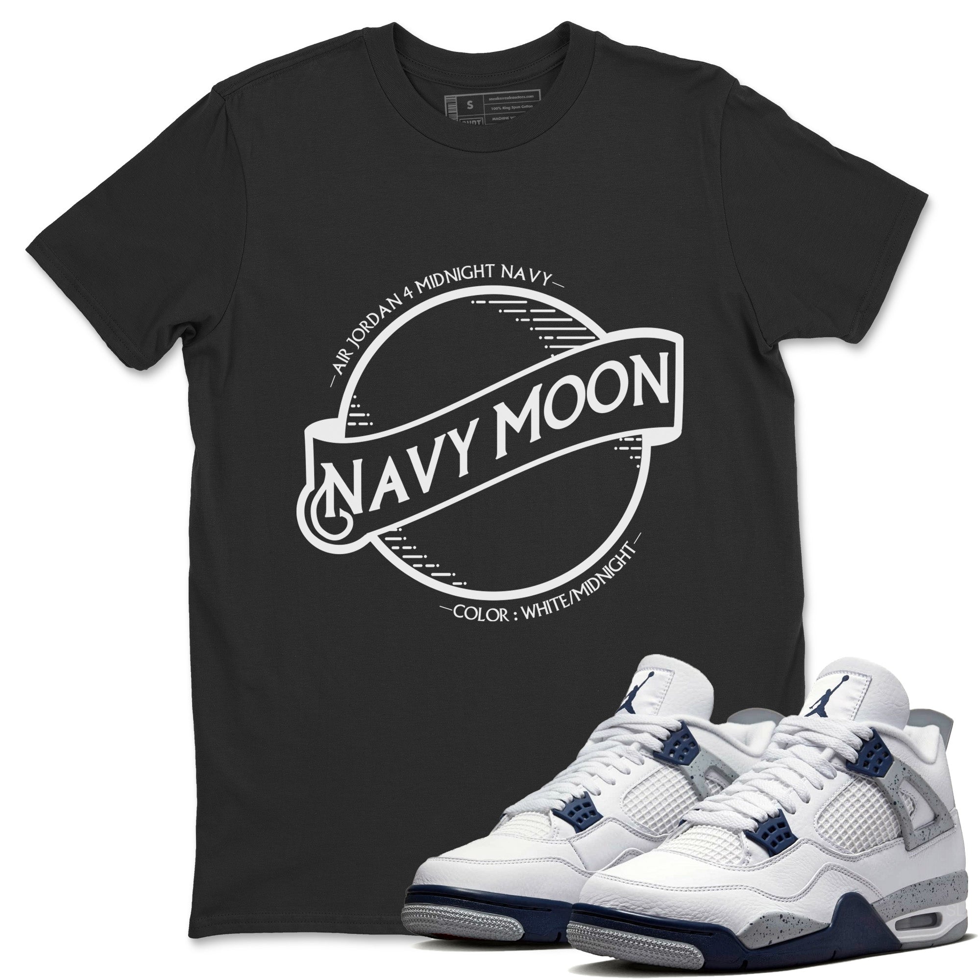 Jordan 4 Midnight Navy Sneaker Match Tees Navy Moon Sneaker Tees Jordan 4 Midnight Navy Sneaker Release Tees Unisex Shirts