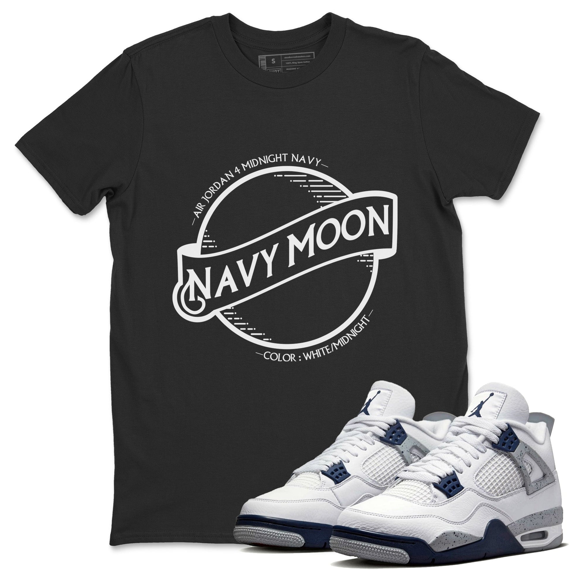 Jordan 4 Midnight Navy Sneaker Match Tees Navy Moon Sneaker Tees Jordan 4 Midnight Navy Sneaker Release Tees Unisex Shirts