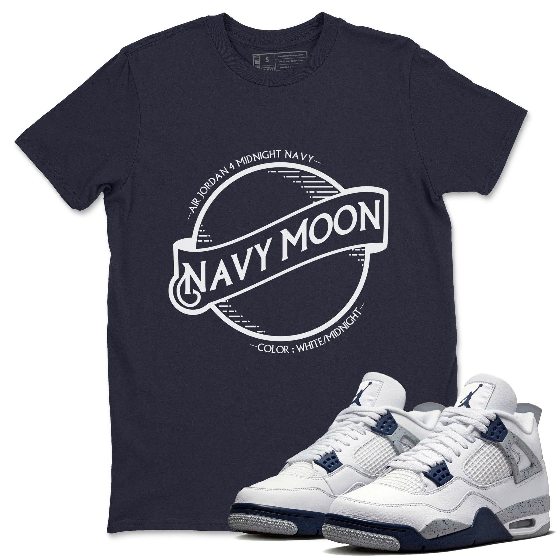 Jordan 4 Midnight Navy Sneaker Match Tees Navy Moon Sneaker Tees Jordan 4 Midnight Navy Sneaker Release Tees Unisex Shirts