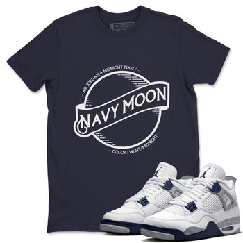 Jordan 4 Midnight Navy Sneaker Match Tees Navy Moon Sneaker Tees Jordan 4 Midnight Navy Sneaker Release Tees Unisex Shirts