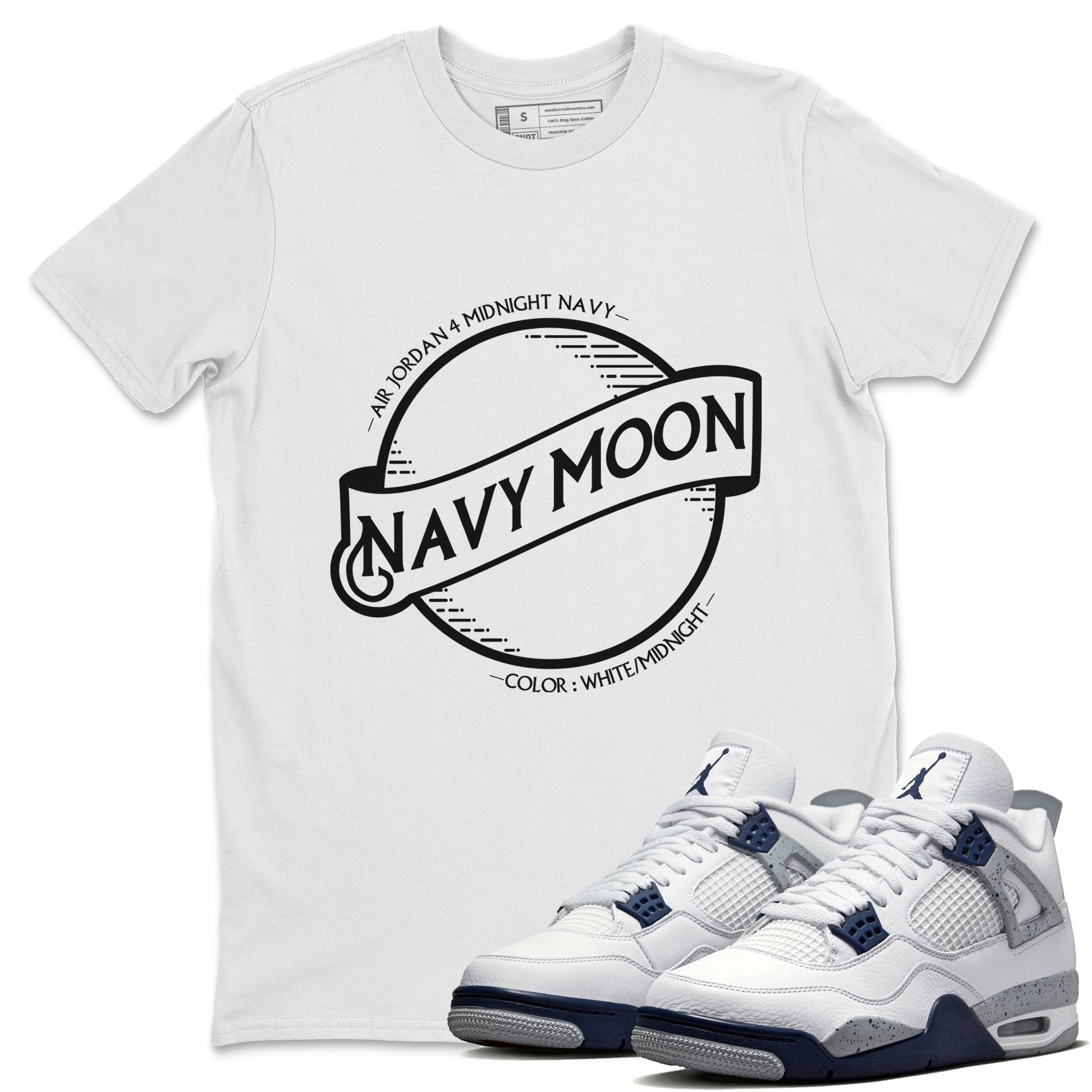 Jordan 4 Midnight Navy Sneaker Match Tees Navy Moon Sneaker Tees Jordan 4 Midnight Navy Sneaker Release Tees Unisex Shirts
