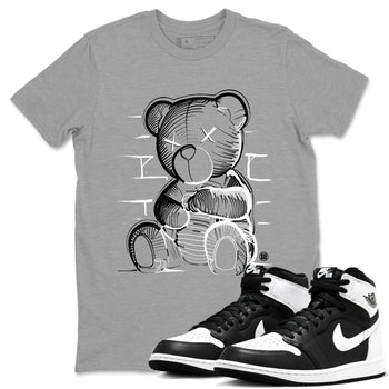 1s Black White shirt to match jordans Neon Bear sneaker tees Air Jordan 1 Black White SNRT Sneaker Release Tees unisex cotton Heather Grey 1 crew neck shirt