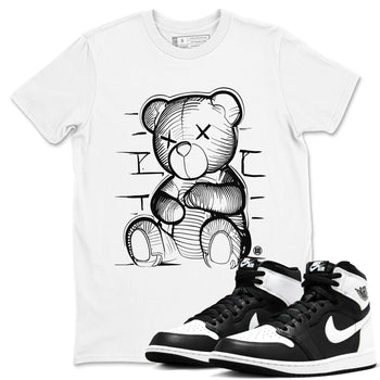 1s Black White shirt to match jordans Neon Bear sneaker tees Air Jordan 1 Black White SNRT Sneaker Release Tees unisex cotton White 1 crew neck shirt