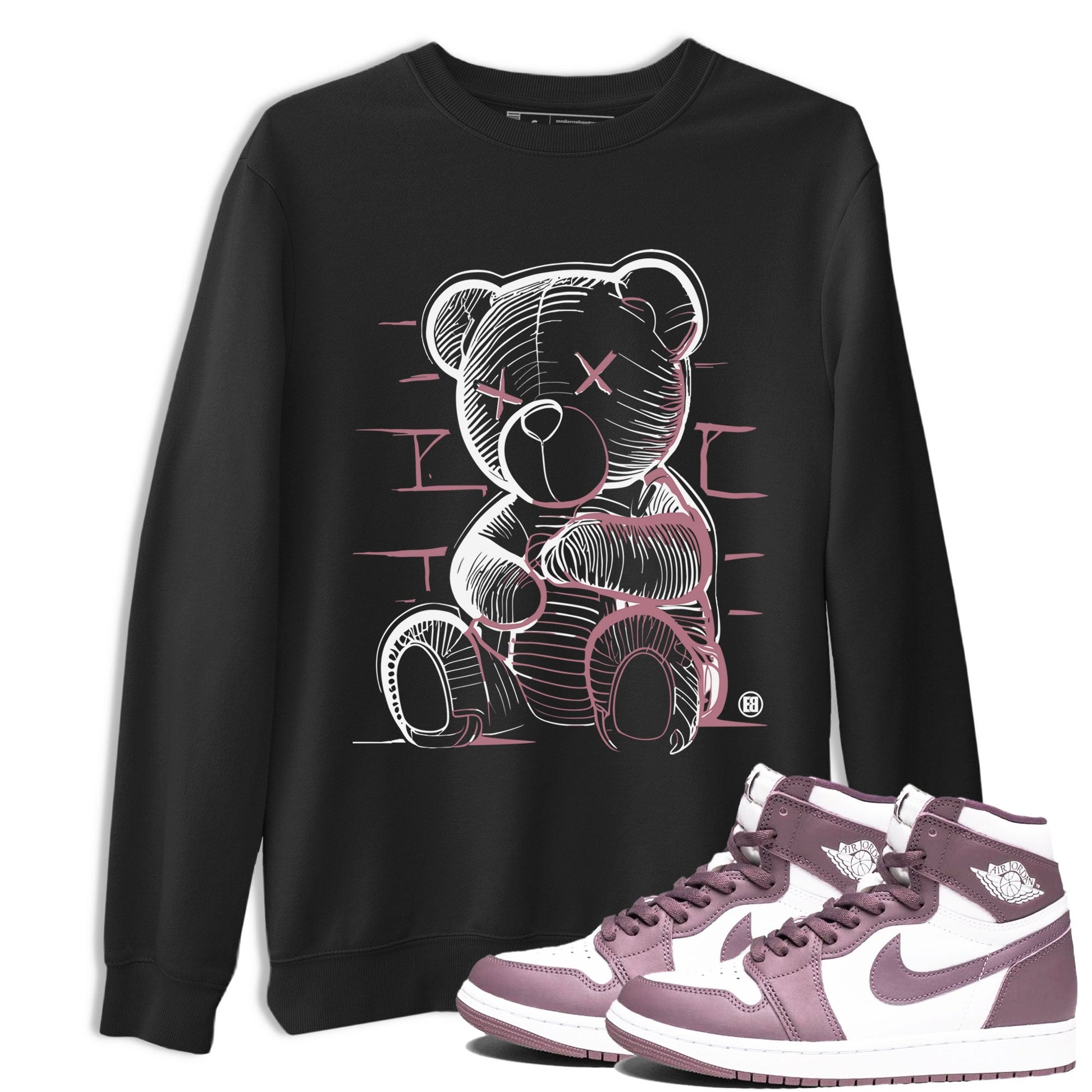 Air Jordan 1 Mauve shirt to match jordans Neon Bear sneaker tees AJ1 High OG Mauve SNRT Sneaker Release Tees Crew Neck T-ShirtUnisex Black 1 T-Shirt