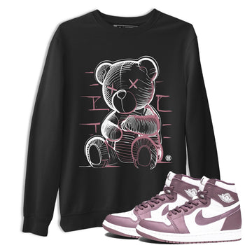 Air Jordan 1 Mauve shirt to match jordans Neon Bear sneaker tees AJ1 High OG Mauve SNRT Sneaker Release Tees Crew Neck T-ShirtUnisex Black 1 T-Shirt