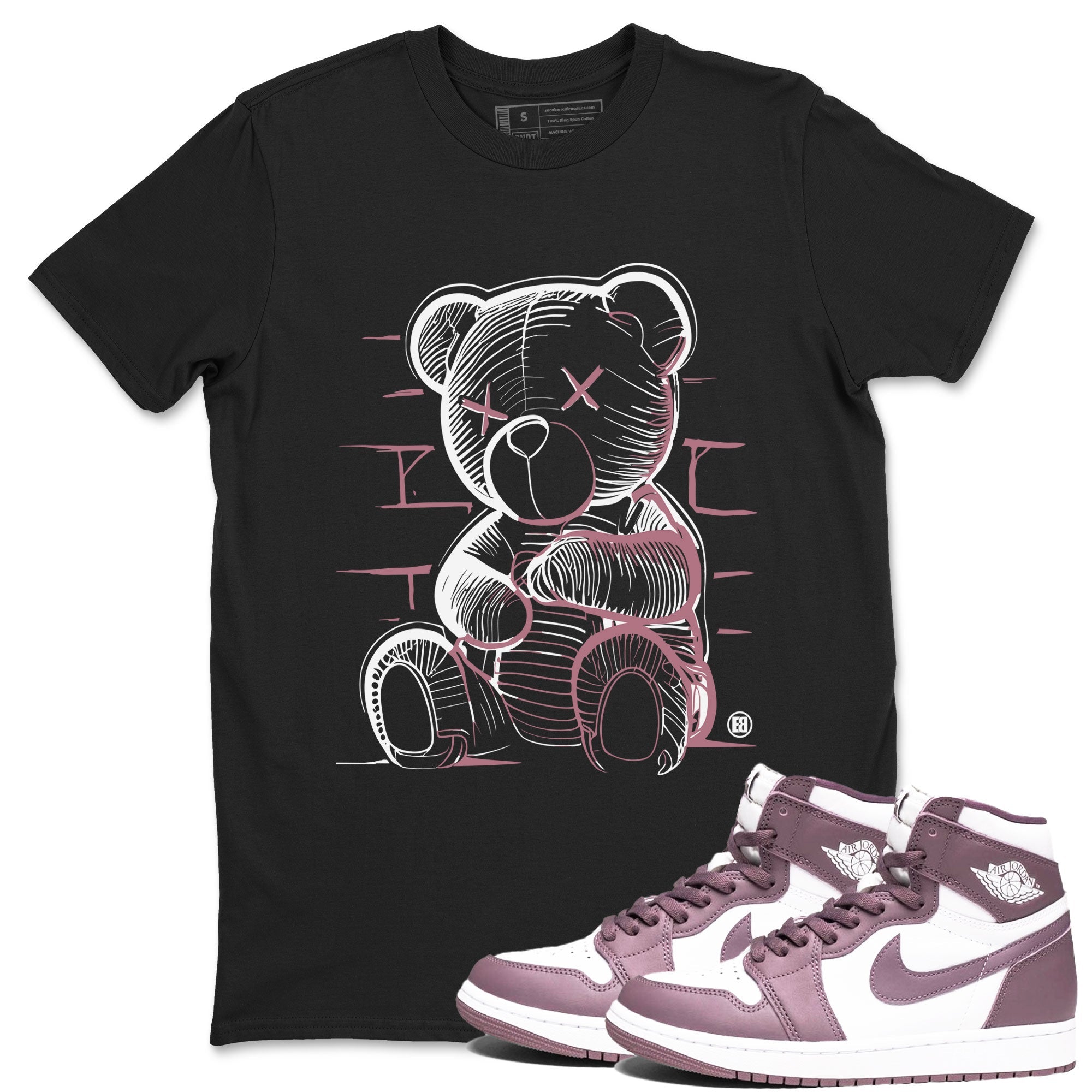 Air Jordan 1 Mauve shirt to match jordans Neon Bear sneaker tees AJ1 High OG Mauve SNRT Sneaker Release Tees Crew Neck T-ShirtUnisex Black 1 T-Shirt