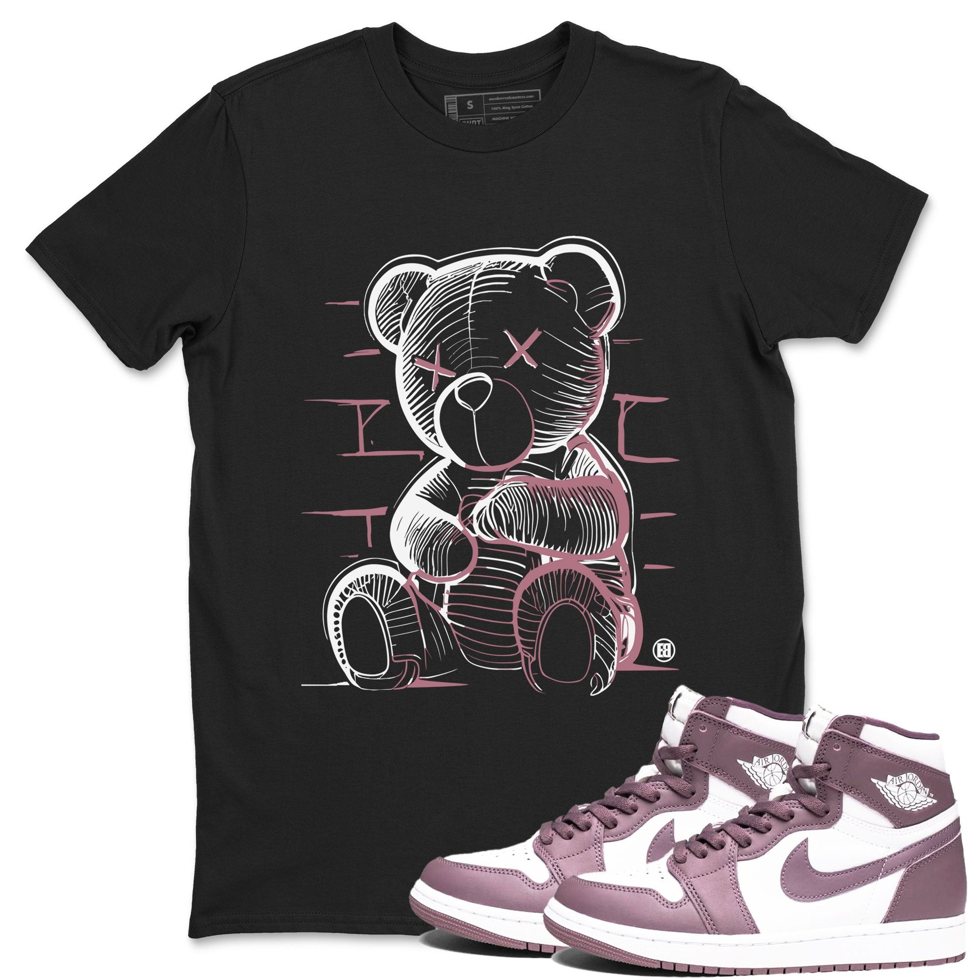 Air Jordan 1 Mauve shirt to match jordans Neon Bear sneaker tees AJ1 High OG Mauve SNRT Sneaker Release Tees Crew Neck T-ShirtUnisex Black 1 T-Shirt