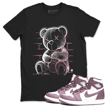 Air Jordan 1 Mauve shirt to match jordans Neon Bear sneaker tees AJ1 High OG Mauve SNRT Sneaker Release Tees Crew Neck T-ShirtUnisex Black 1 T-Shirt