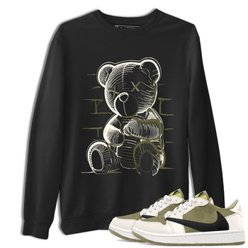 Jordan 1 Low x Travis Scott Golf Olive shirt to match jordans Neon Bear sneaker tees Air Jordan 1 Travis Scott Olive SNRT Sneaker Release Tees Unisex Black 1 T-Shirt