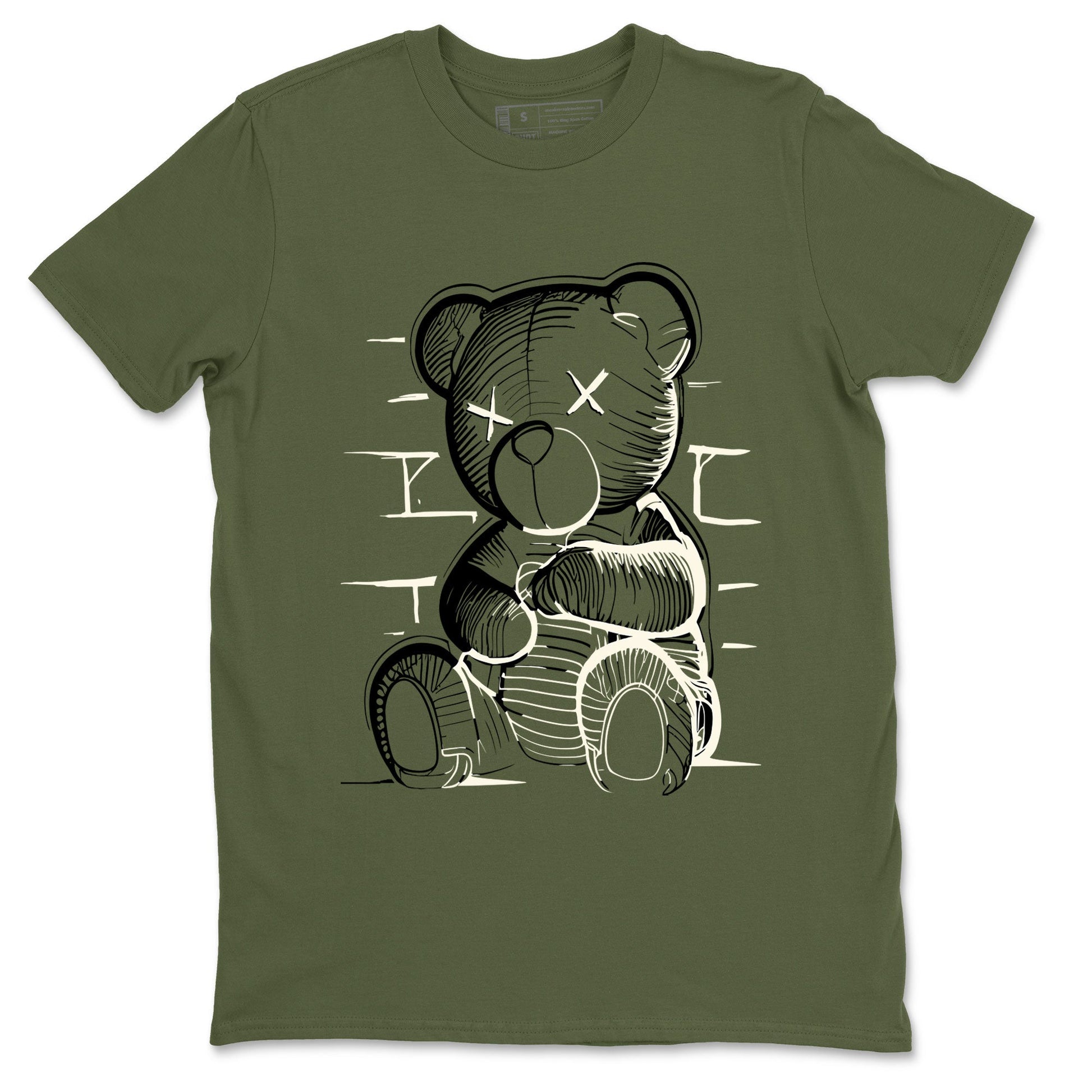 Jordan 1 Low x Travis Scott Golf Olive shirt to match jordans Neon Bear sneaker tees Air Jordan 1 Travis Scott Olive SNRT Sneaker Release Tees Unisex Military Green 2 T-Shirt