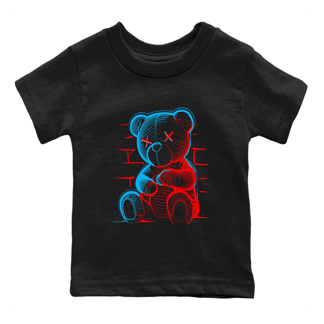 Air Jordan 1 UNC to Chicago Sneaker Match Tees Neon Bear Sneaker Tees Jordan 1 Low OG WMNS UNC to Chicago SNRT Sneaker Release Tees Kids and Baby Youth Shirts Black 2