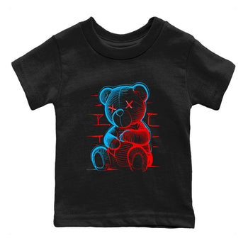 Air Jordan 1 UNC to Chicago Sneaker Match Tees Neon Bear Sneaker Tees Jordan 1 Low OG WMNS UNC to Chicago SNRT Sneaker Release Tees Kids and Baby Youth Shirts Black 2