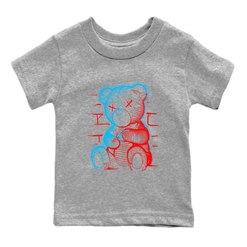 Air Jordan 1 UNC to Chicago Sneaker Match Tees Neon Bear Sneaker Tees Jordan 1 Low OG WMNS UNC to Chicago SNRT Sneaker Release Tees Kids and Baby Youth Shirts Heather Grey 2