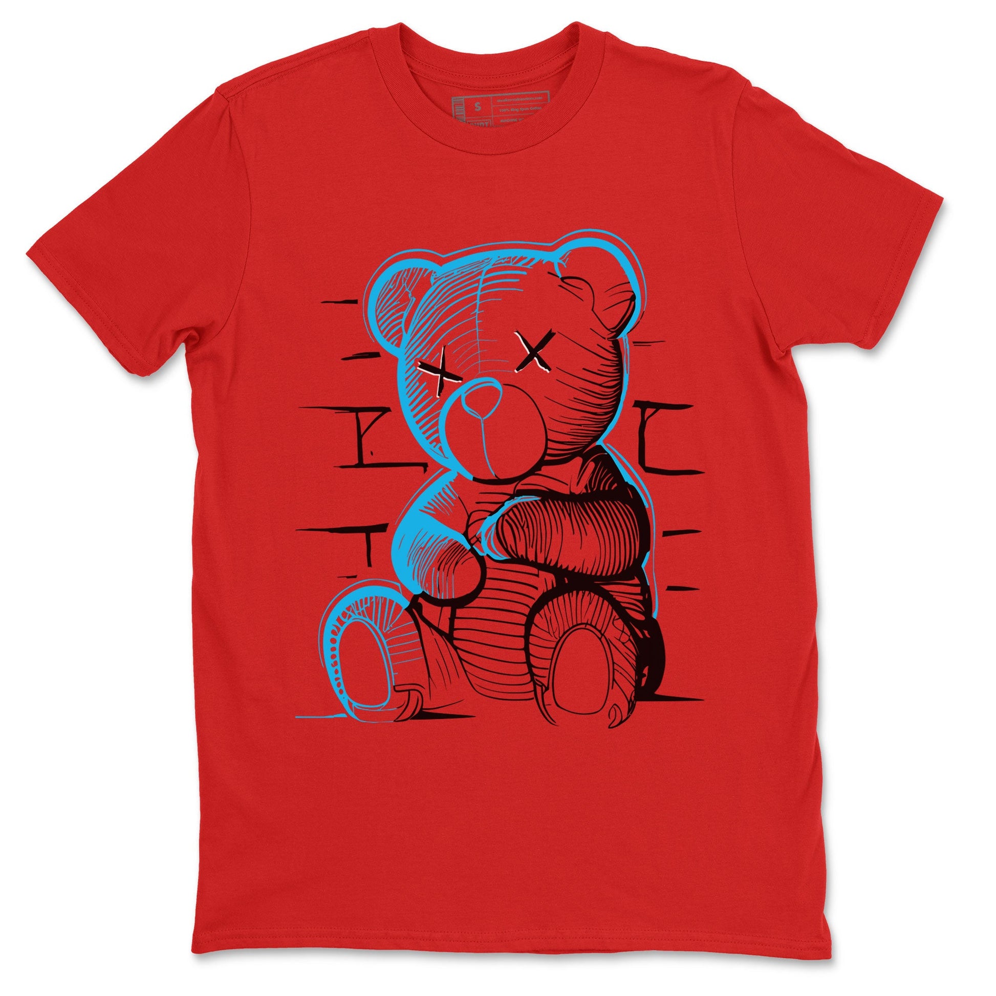 Air Jordan 1 UNC to Chicago Sneaker Match Tees Neon Bear Sneaker Tees Jordan 1 Low OG WMNS UNC to Chicago SNRT Sneaker Release Tees Unisex Shirts Red 2