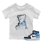 Air Jordan 1 Retro High OG UNC Toe Shirt to match Jordans Neon Bear Sneaker Tees Air Jordan 1 Retro UNC Toe Shirts Kids and Baby Tees White 1